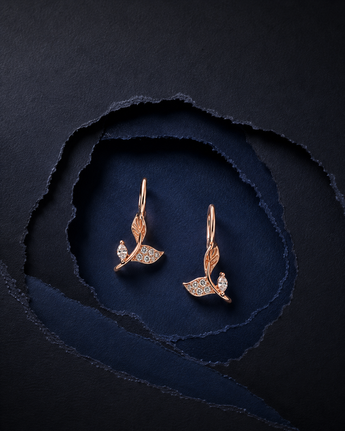 925 Silver Leaf Drop Earrings