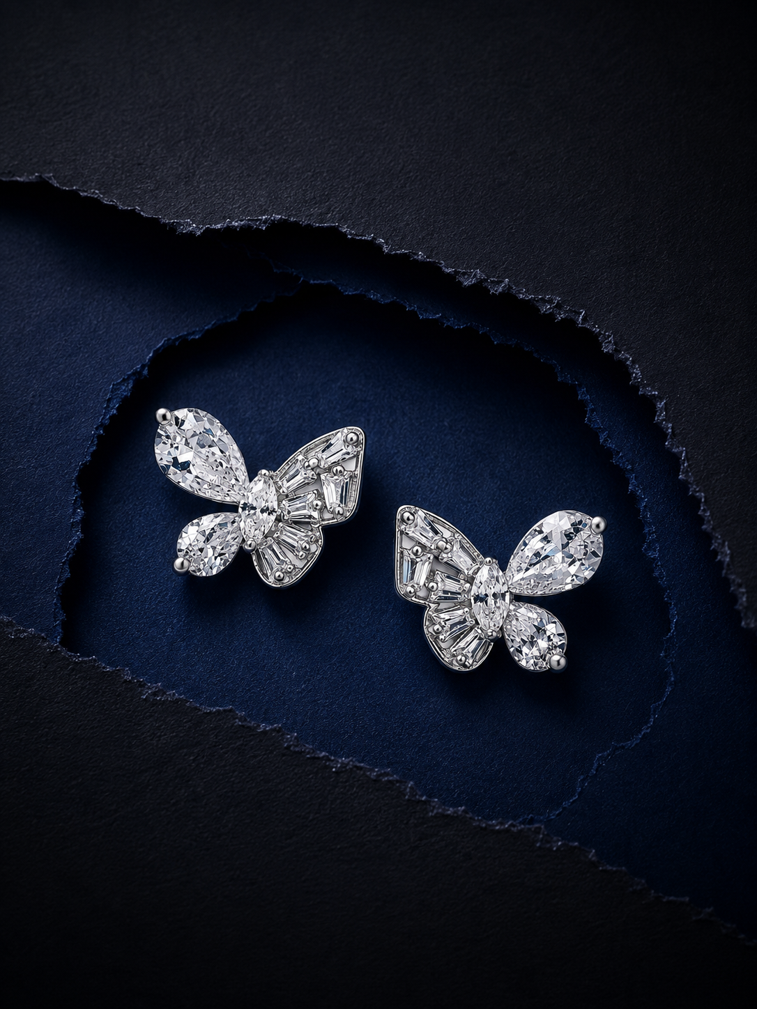 Baguette Wing Sparkle Studs