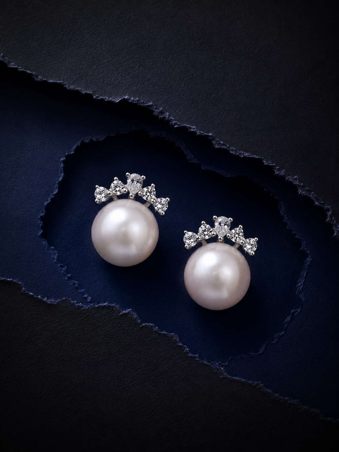 Celestia Crown Pearl Studs