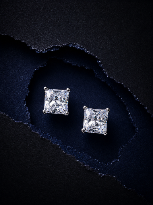 Royal Square Crystal Earrings
