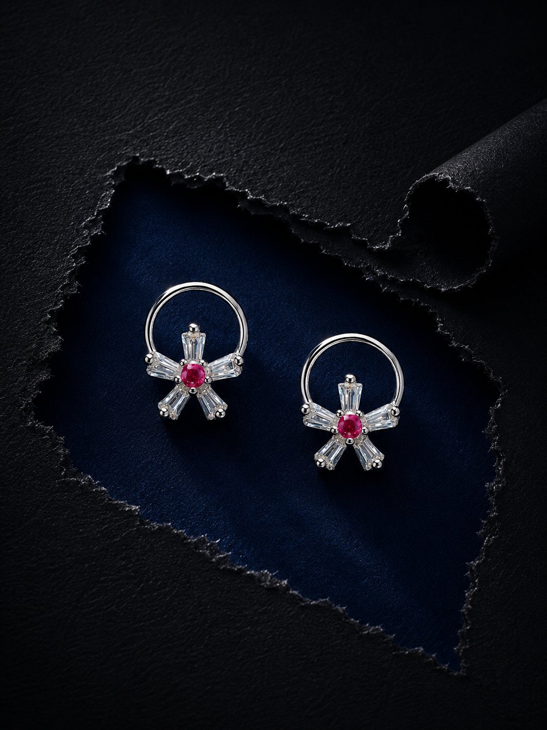 Ruby Bloom Stud Earrings