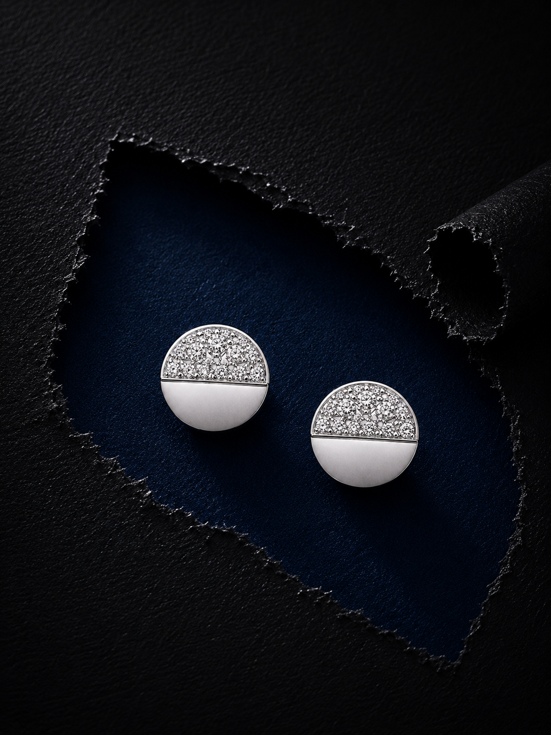 Half Spark Circle Studs