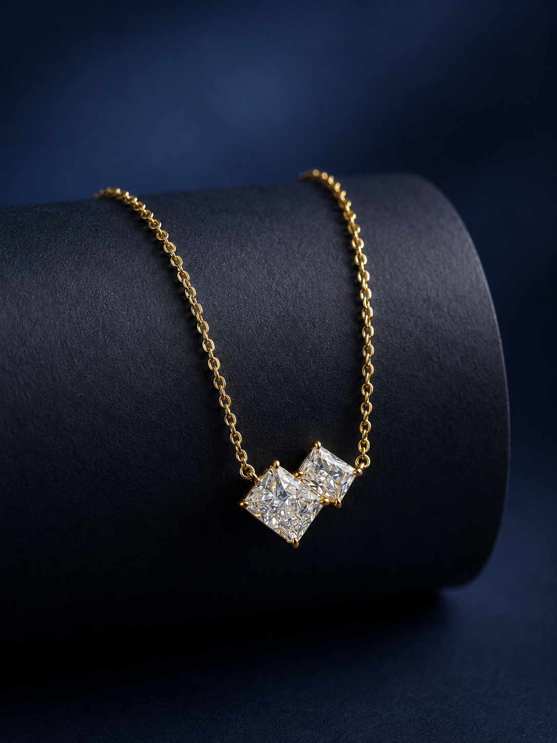 925 Silver Twin Radiance Diamond Necklace