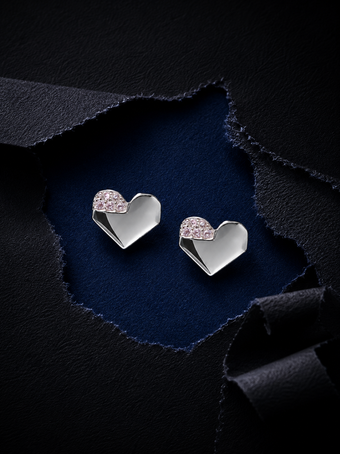 Blush Spark Heart Earrings