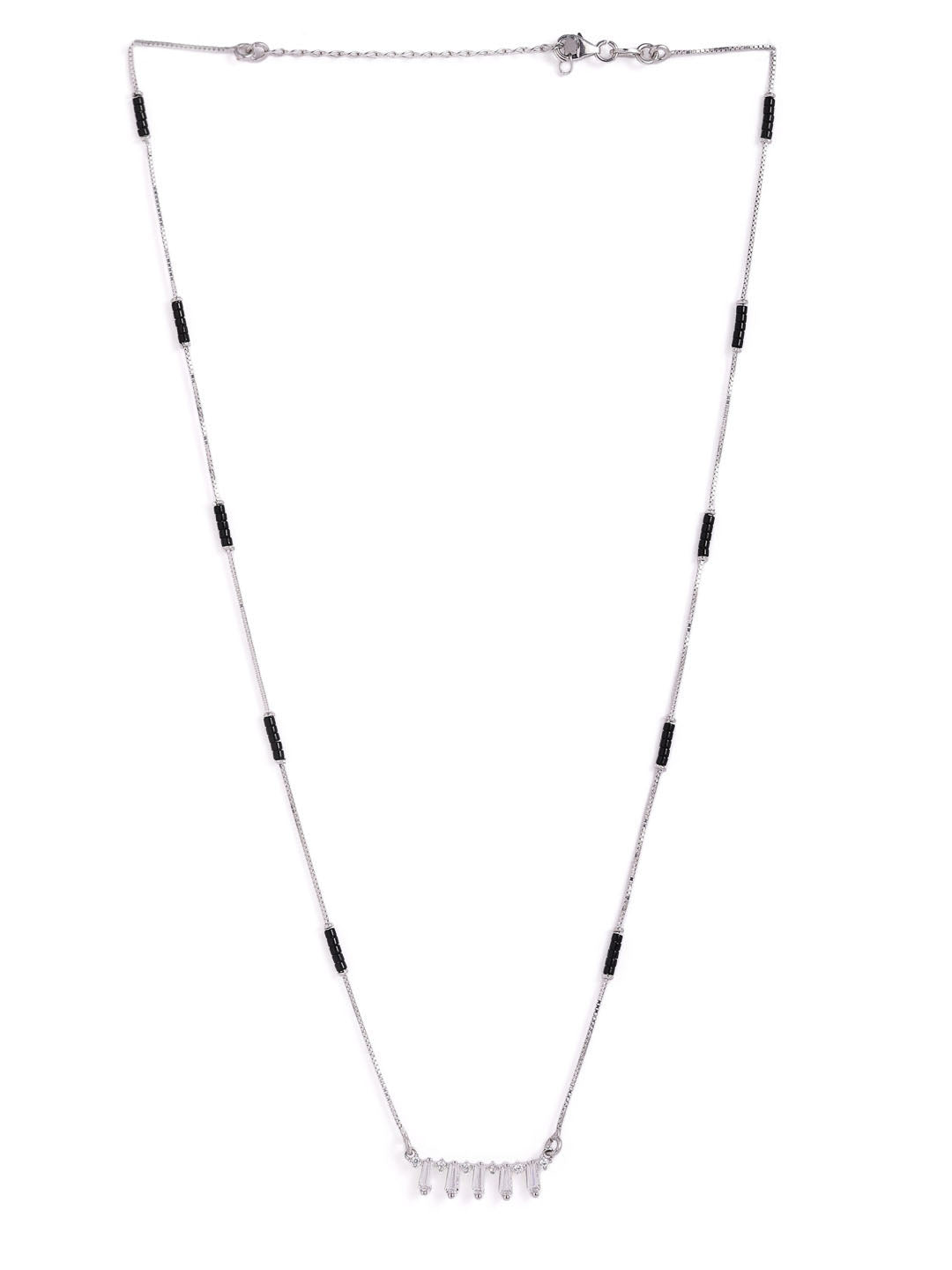 925 sterling silver mangalsutra with black beaded chain
