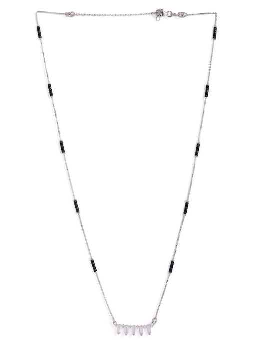 925 sterling silver mangalsutra with black beaded chain