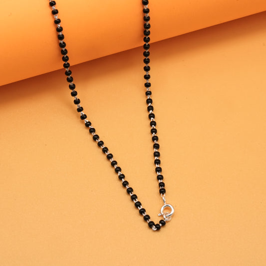 925 sterling silver mangalsutra with black beaded chain 