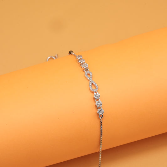 925 sterling silver mangalsutra bracelet with black beaded chain