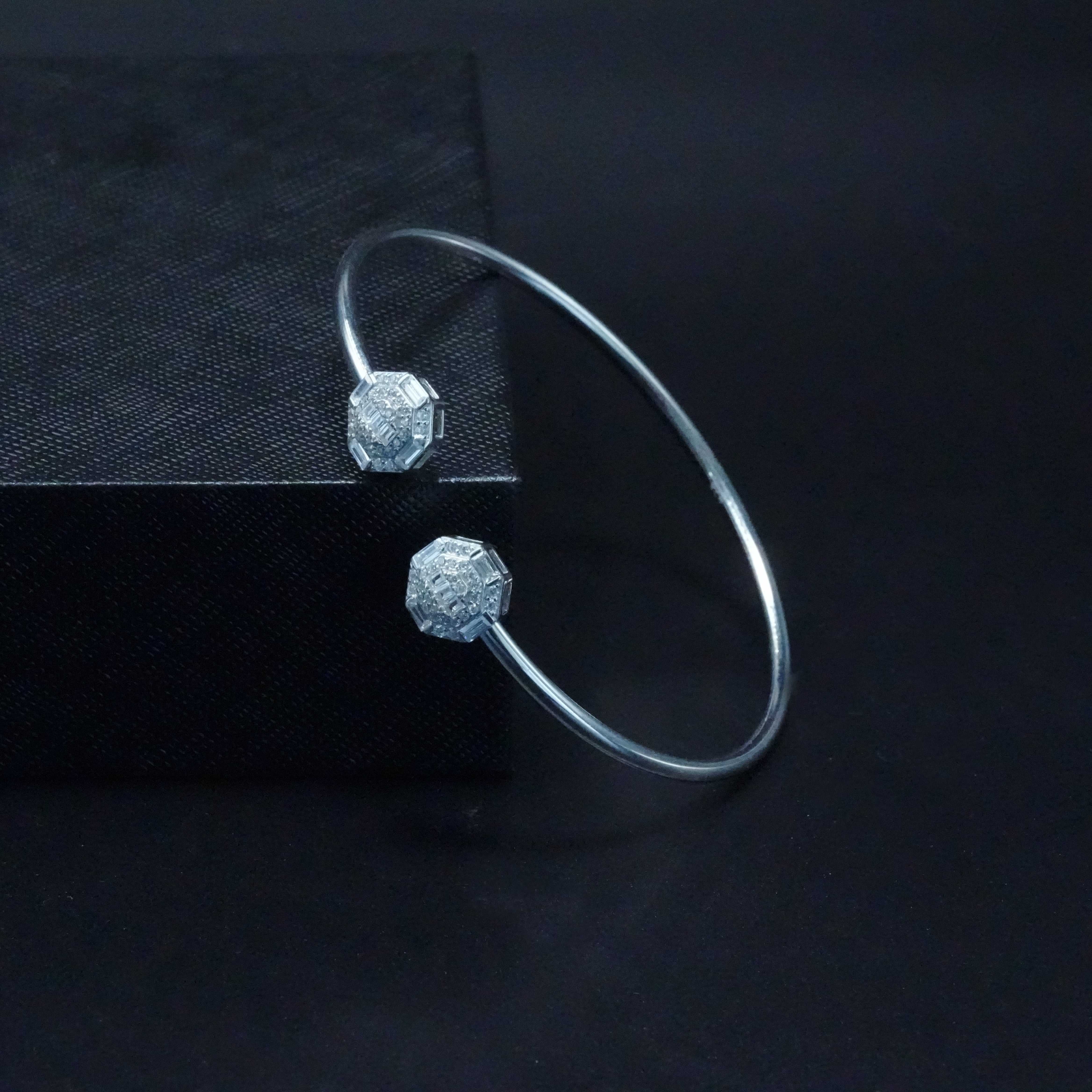 Crystal Frame Open Bracelet