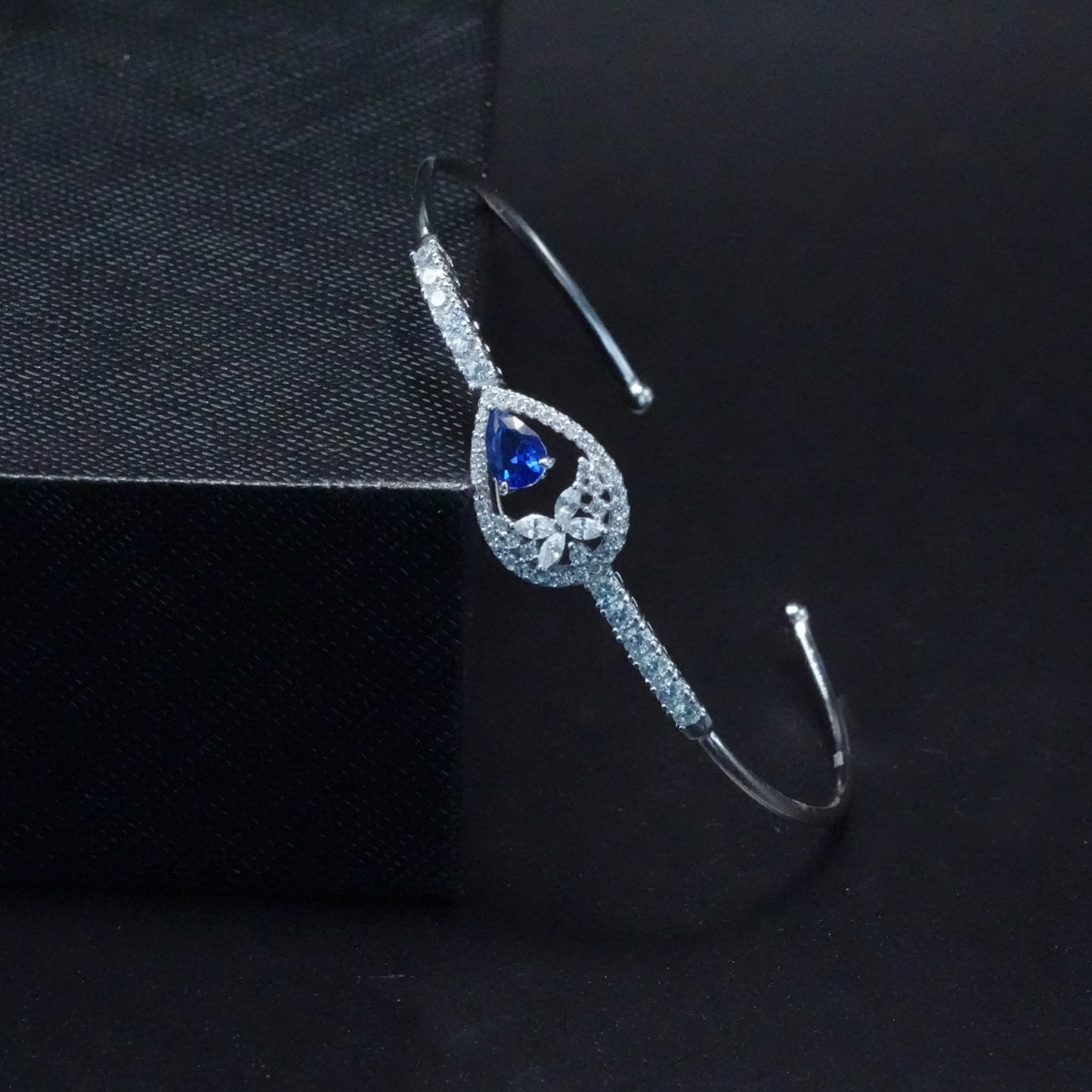 Sapphire Bloom Teardrop Cuff