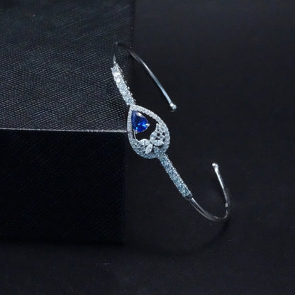 Sapphire Bloom Teardrop Cuff