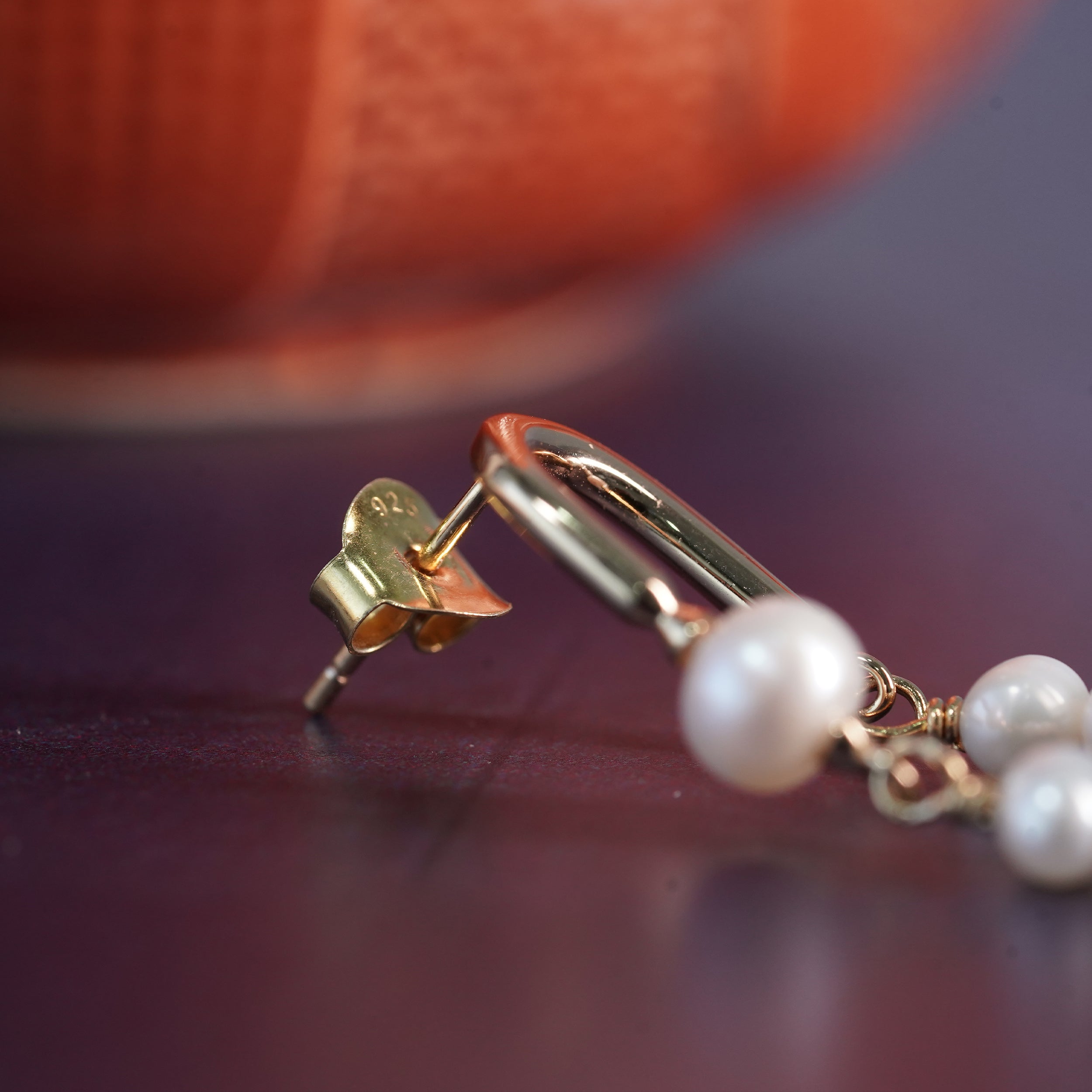 Elegant Gold-Finish Pearl Earrings