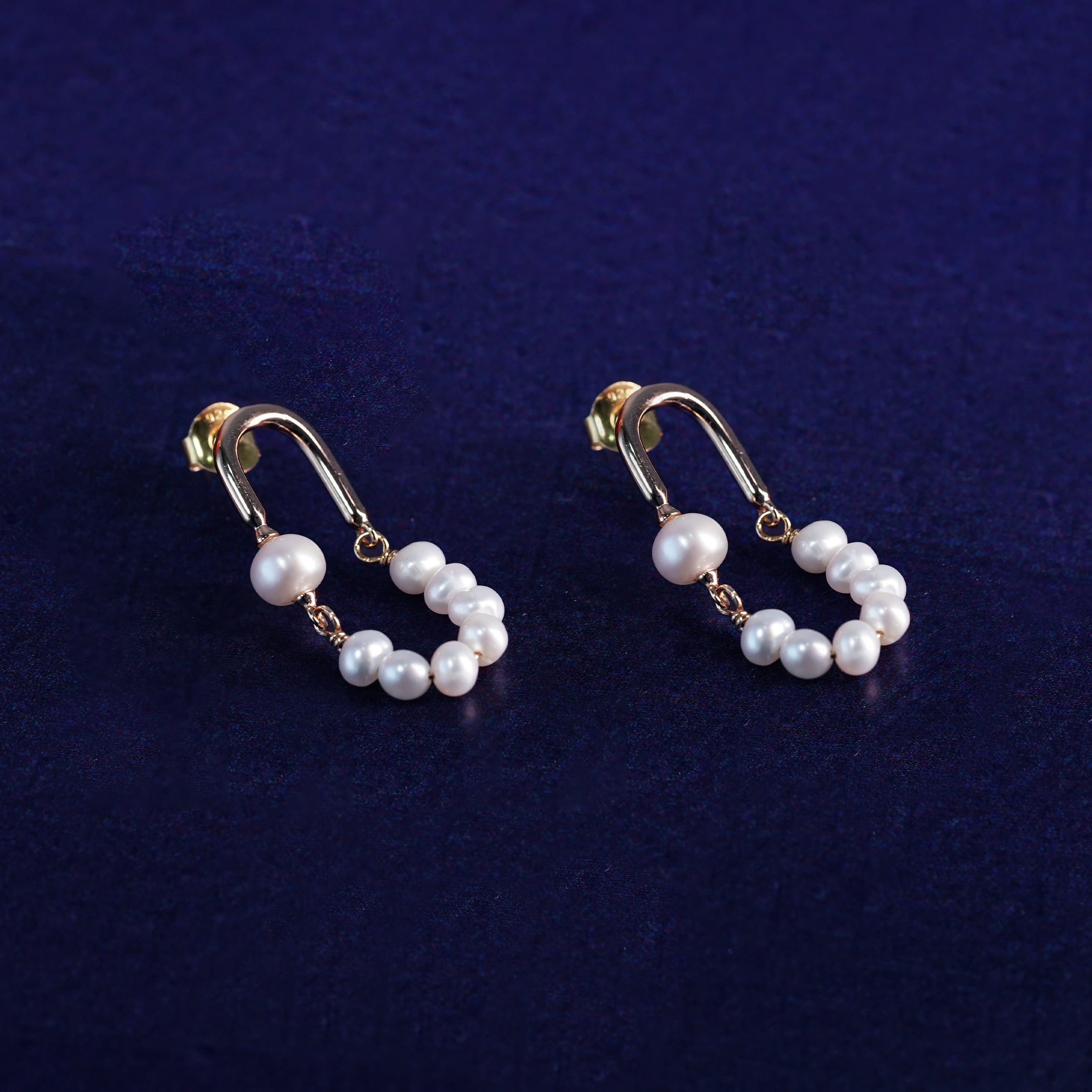 Elegant Gold-Finish Pearl Earrings