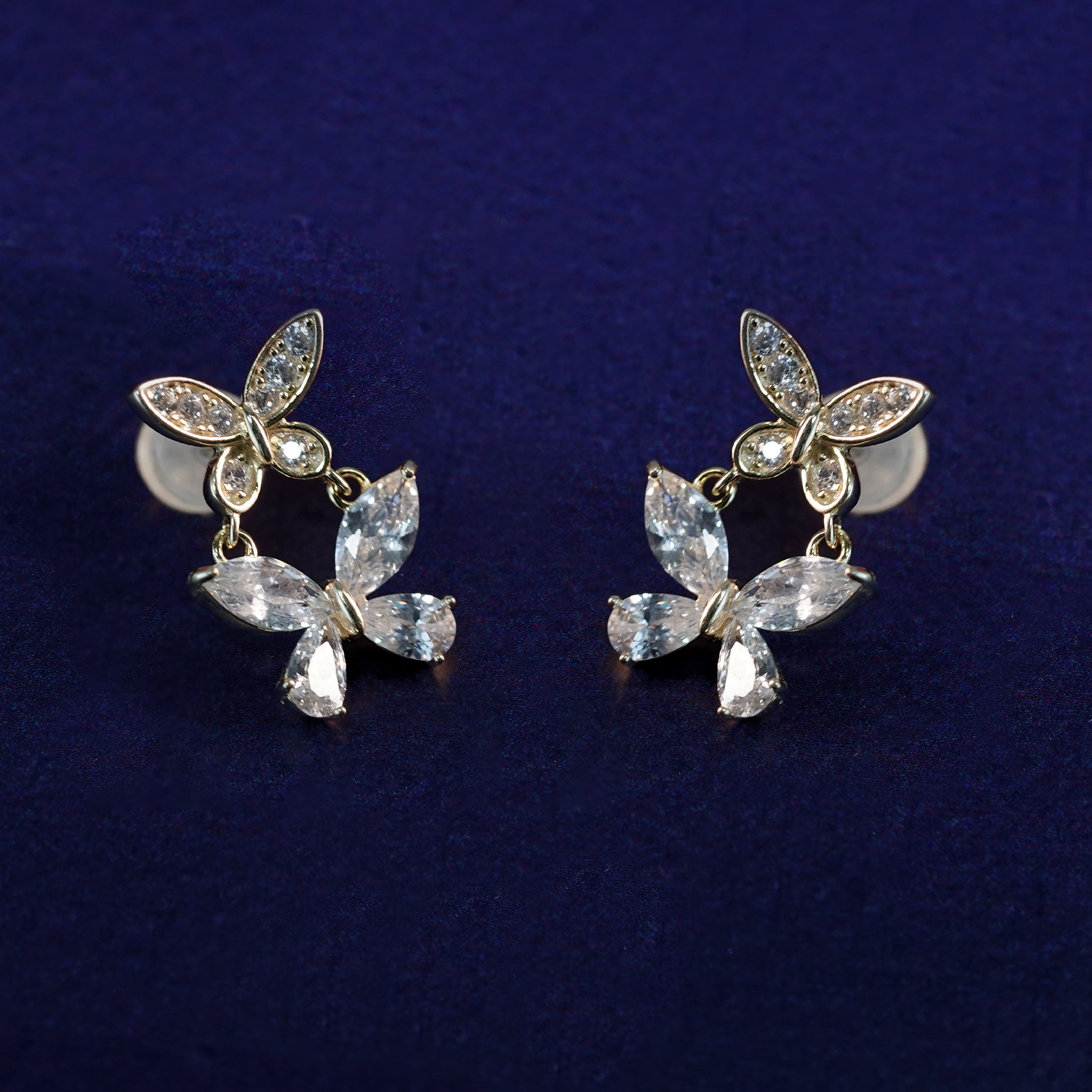 Sparkling Butterfly Duo Earrings