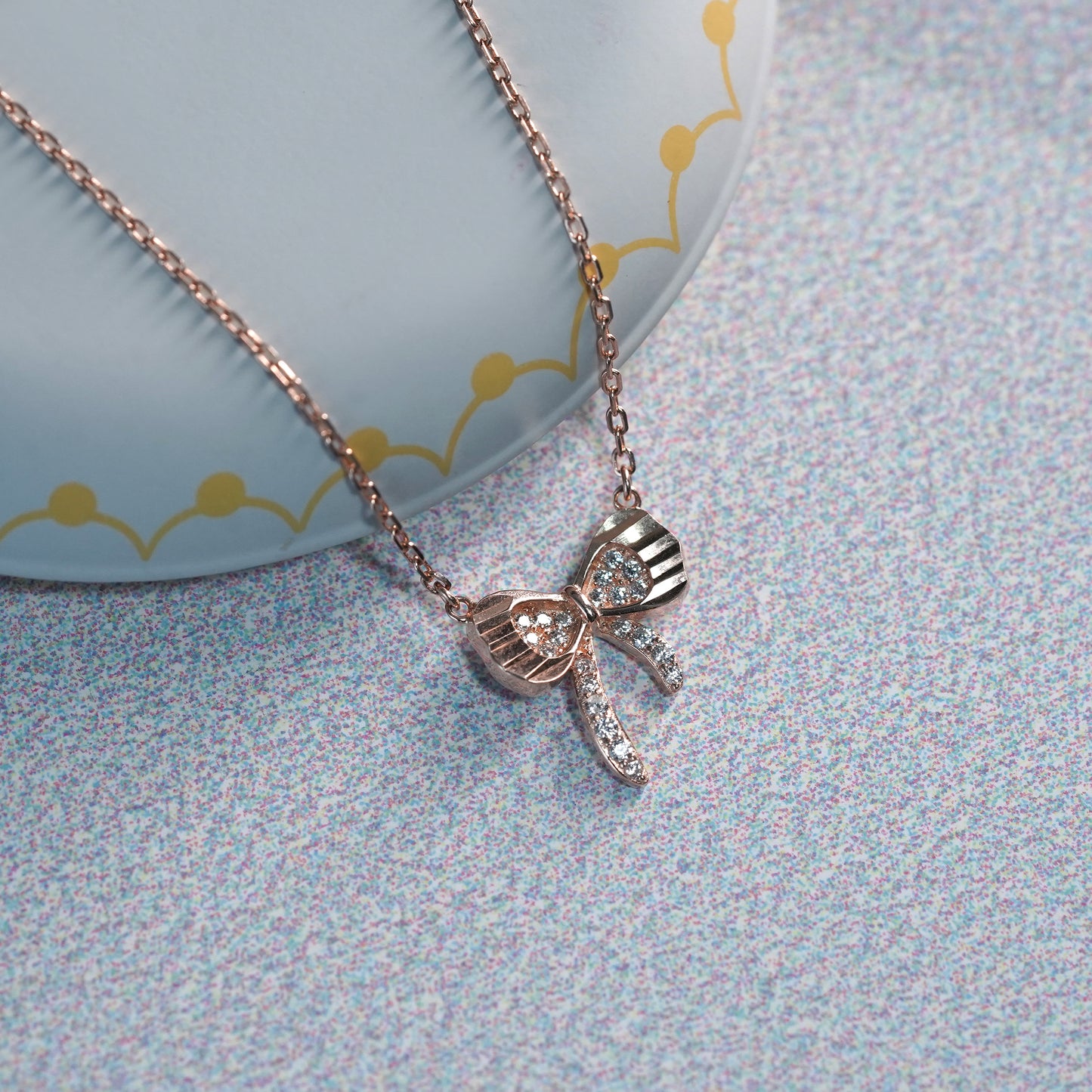 Infinity Love Bow Rose Gold Necklace