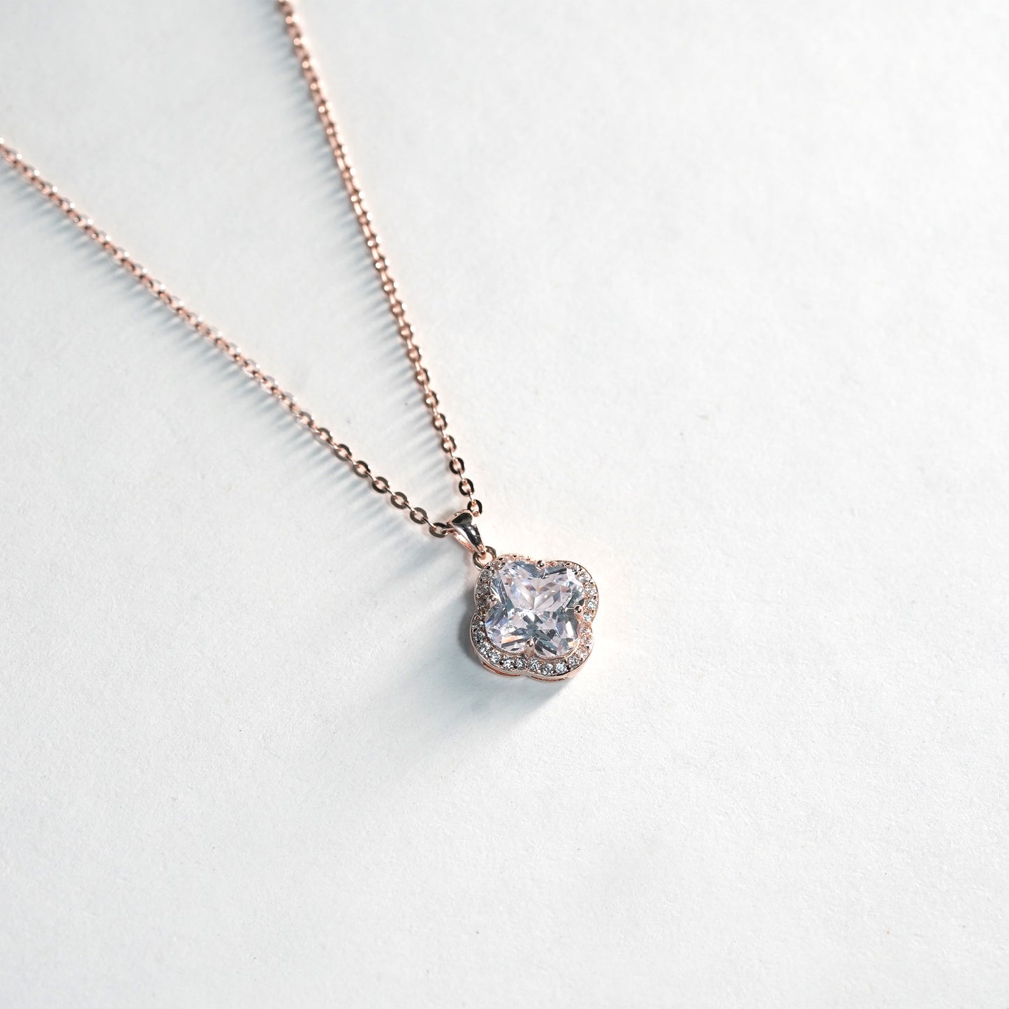 Modern Halo Square Necklace