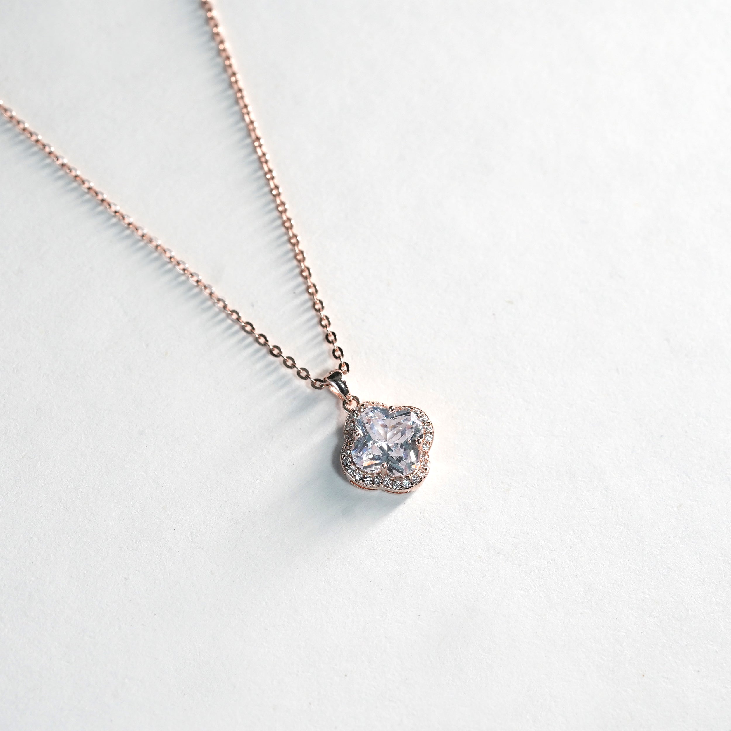 Modern Halo Square Necklace