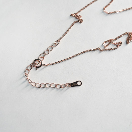 Crystal Drop Rose Gold Necklace