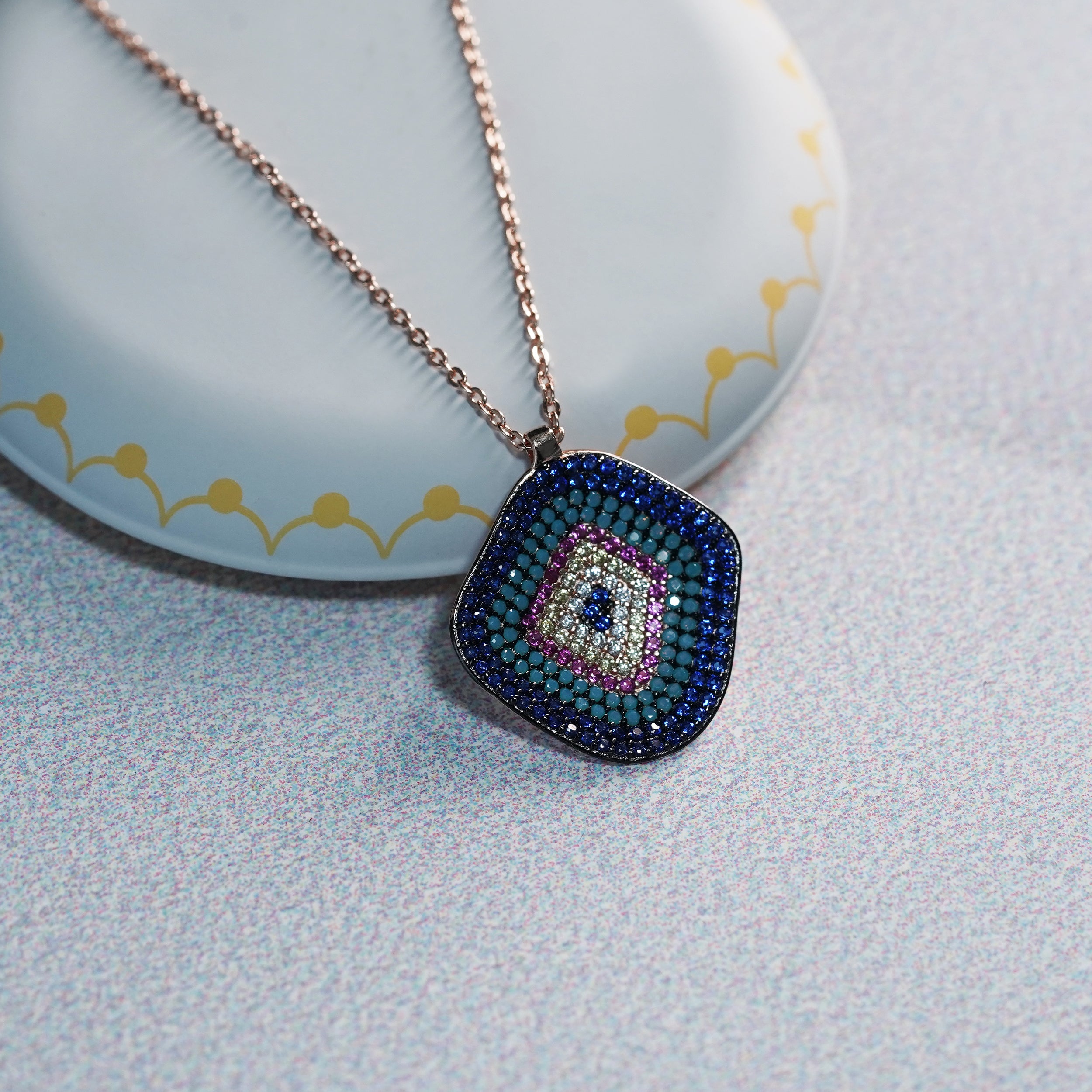 Luxe Evil Eye Shield Necklace