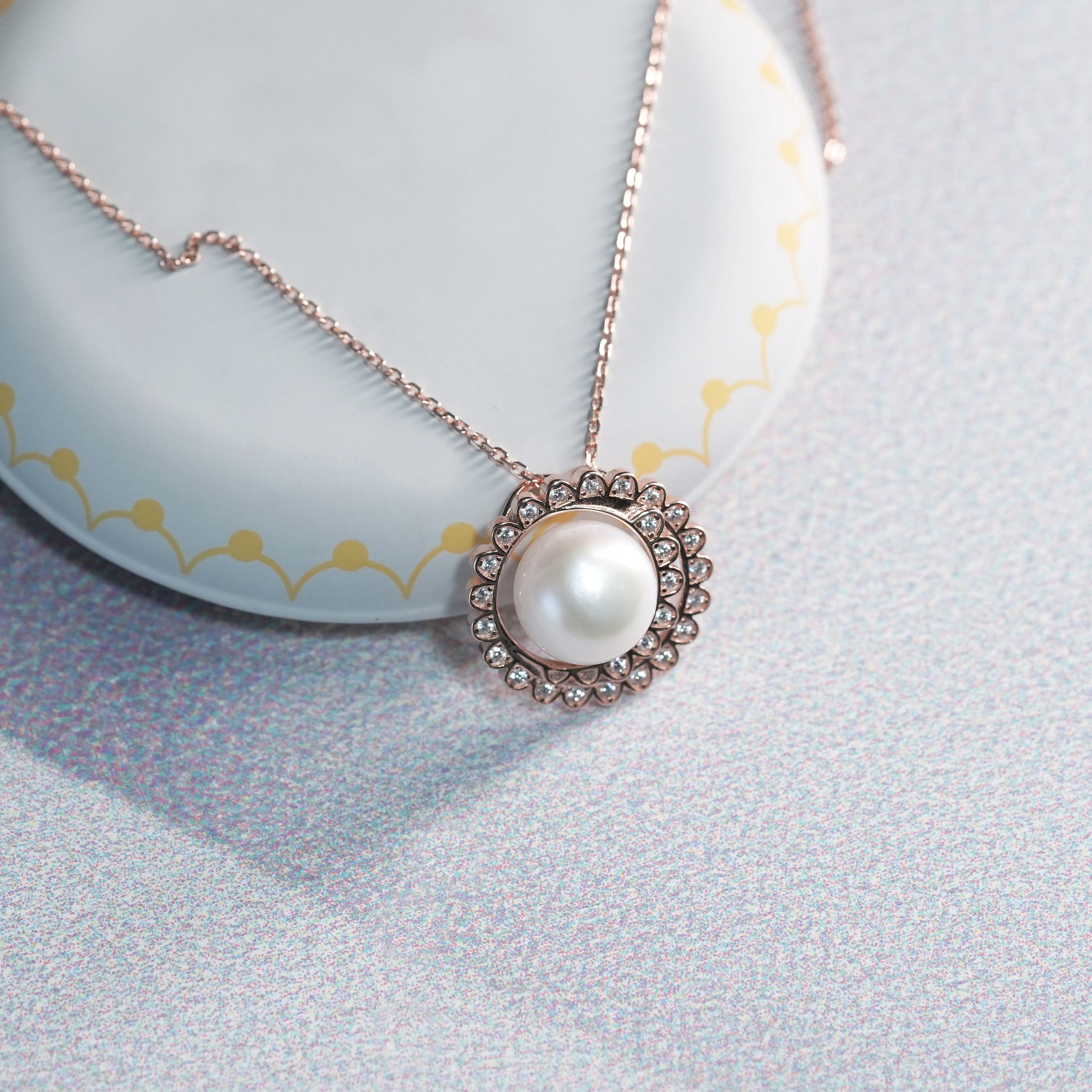 Royal Pearl Halo Necklace
