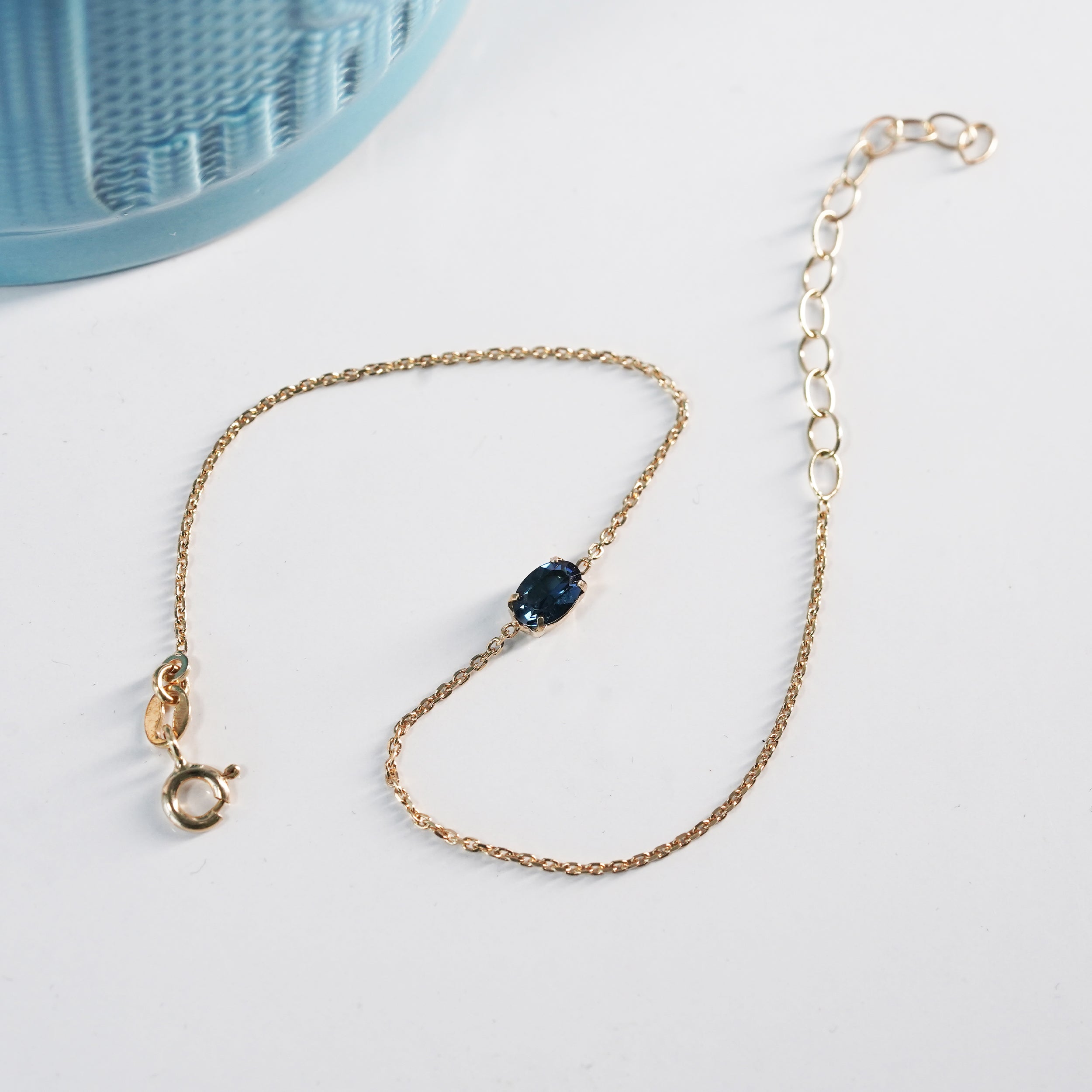 Silver Blue Solitaire Bracelet