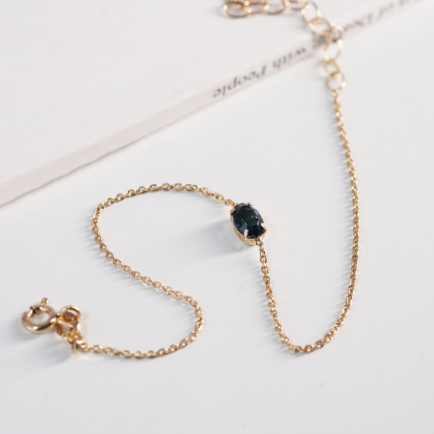 Silver Blue Solitaire Bracelet