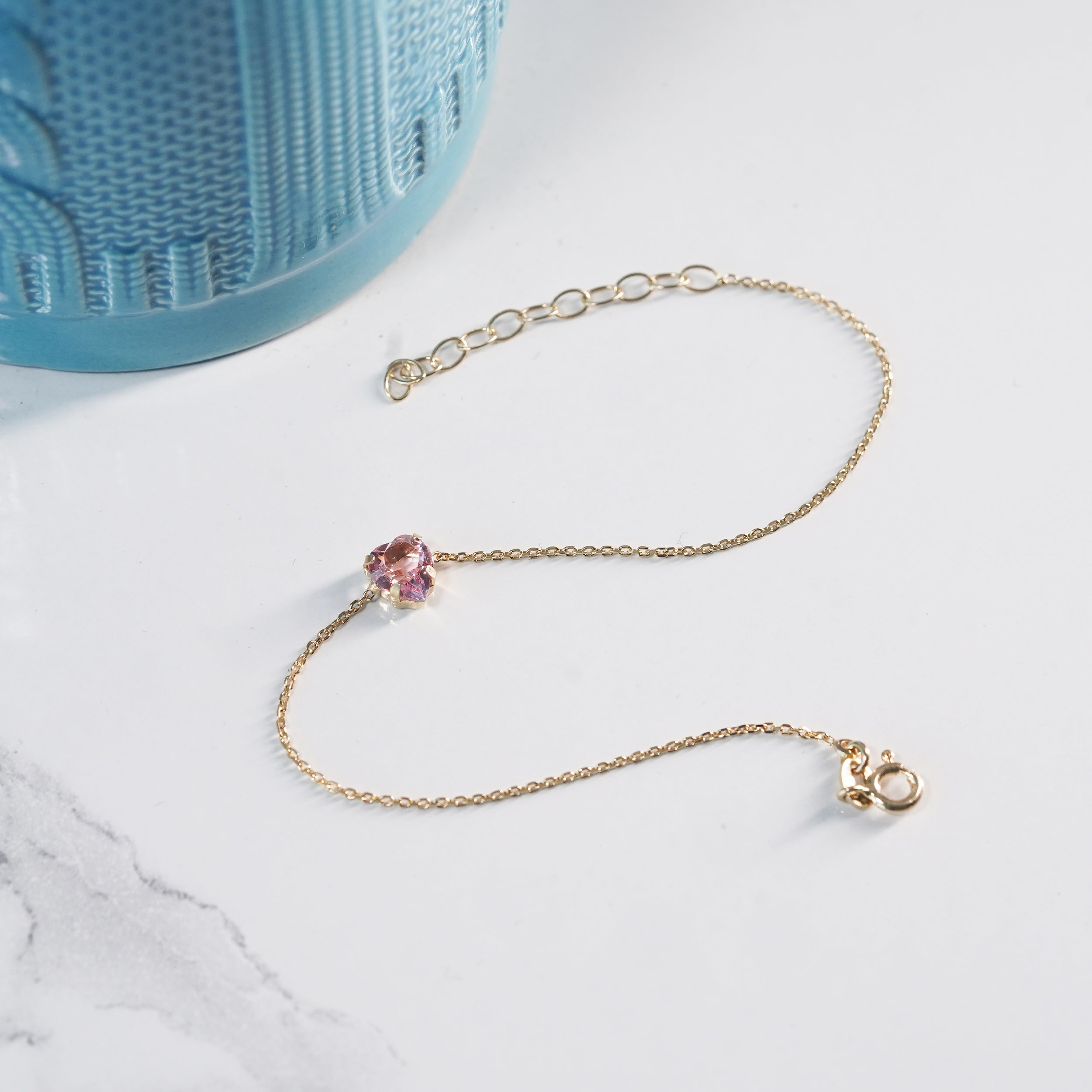 Minimal Pink Heart Bracelet