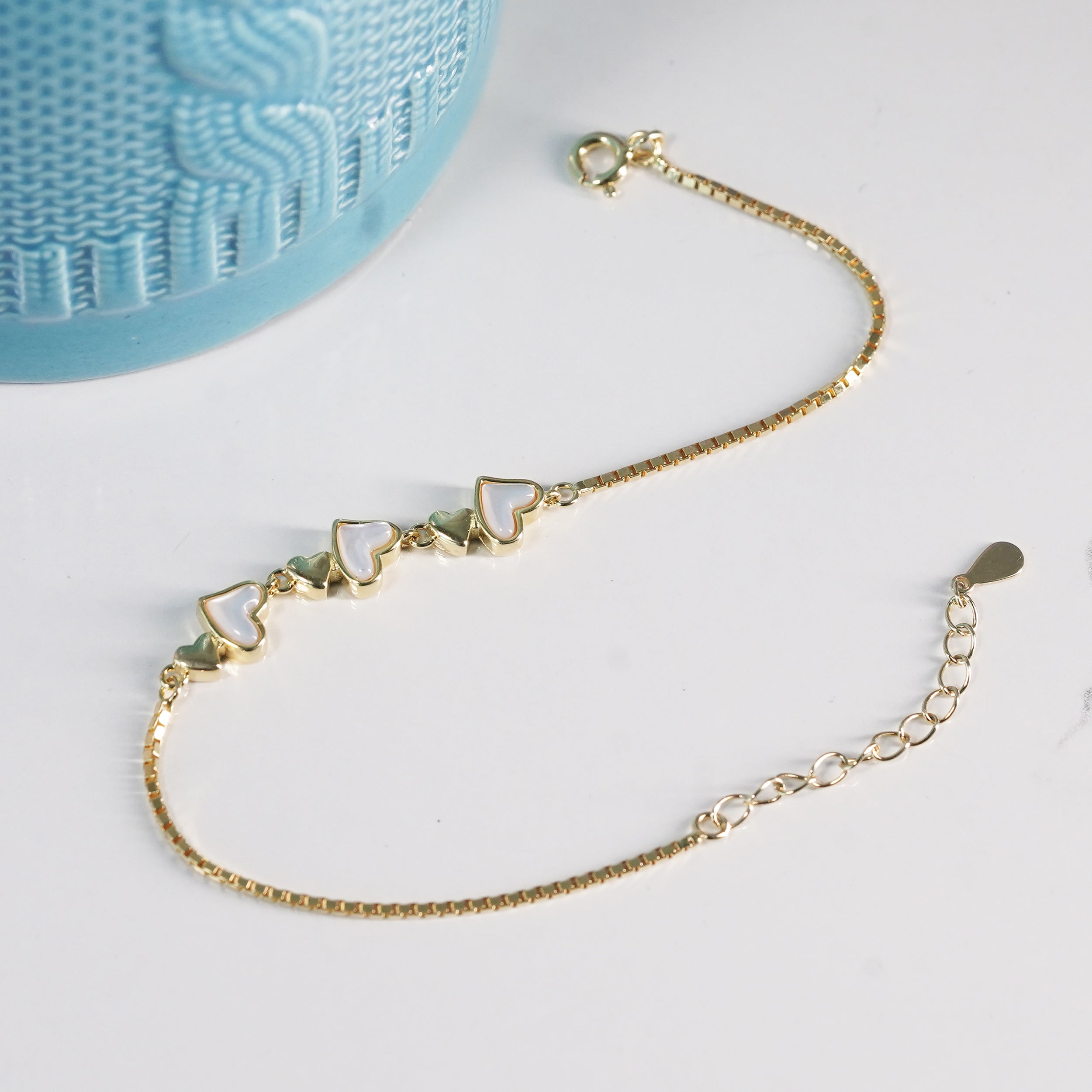 Mother of Pearl Heart Bracelet