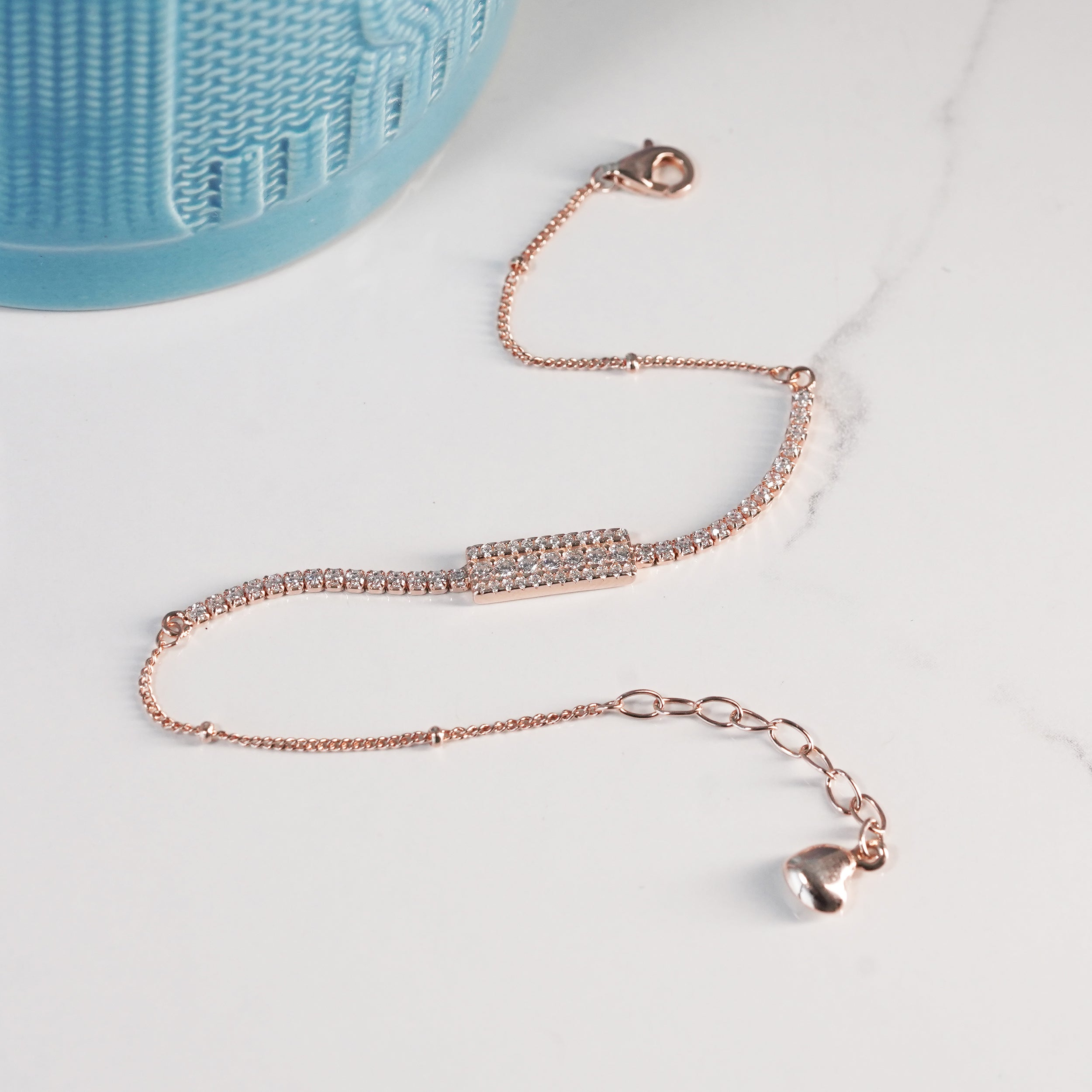 Rose Gold Sparkle Bar Bracelet