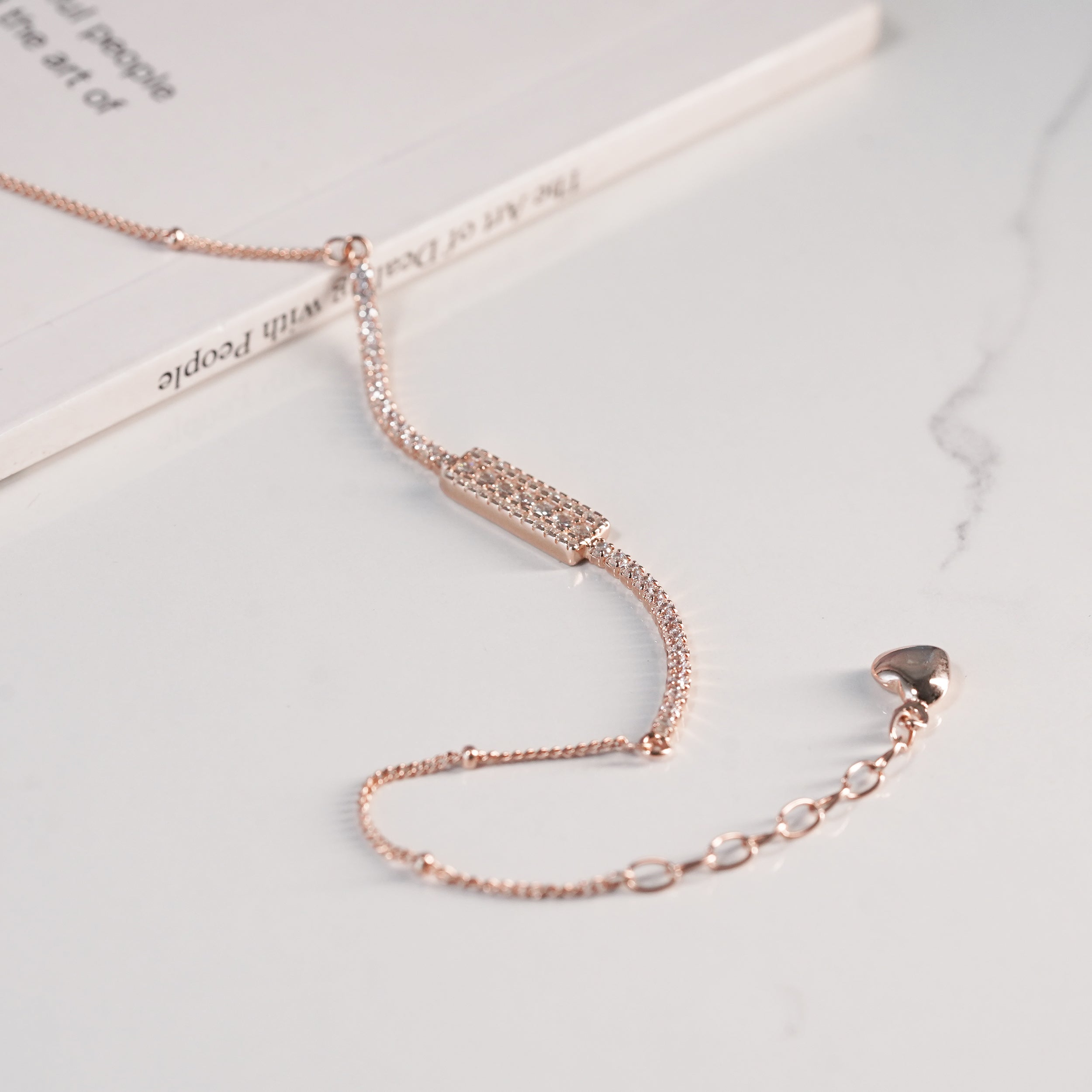 Rose Gold Sparkle Bar Bracelet