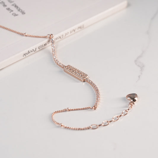 Rose Gold Sparkle Bar Bracelet