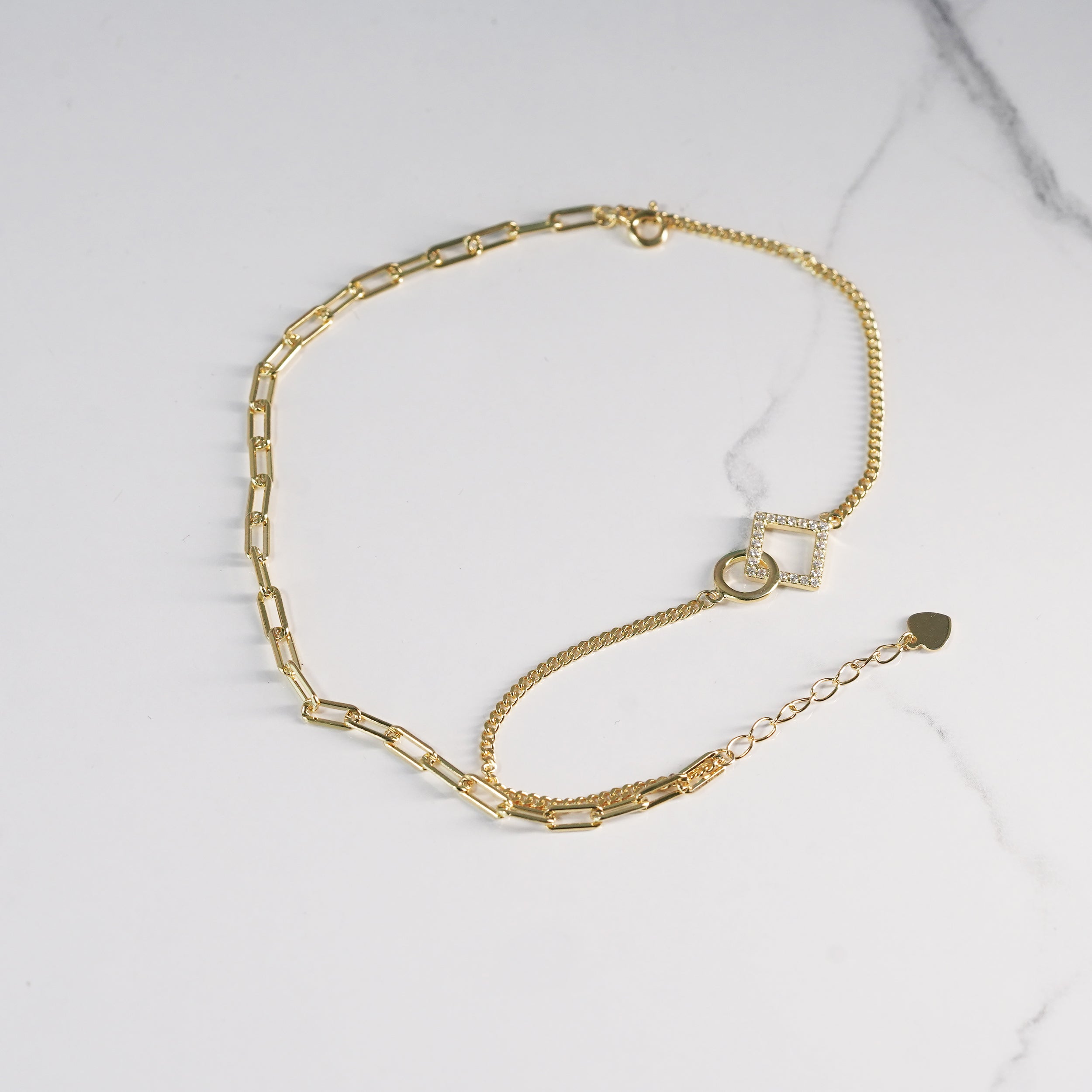 Minimal Geo Bar Chain Bracelet