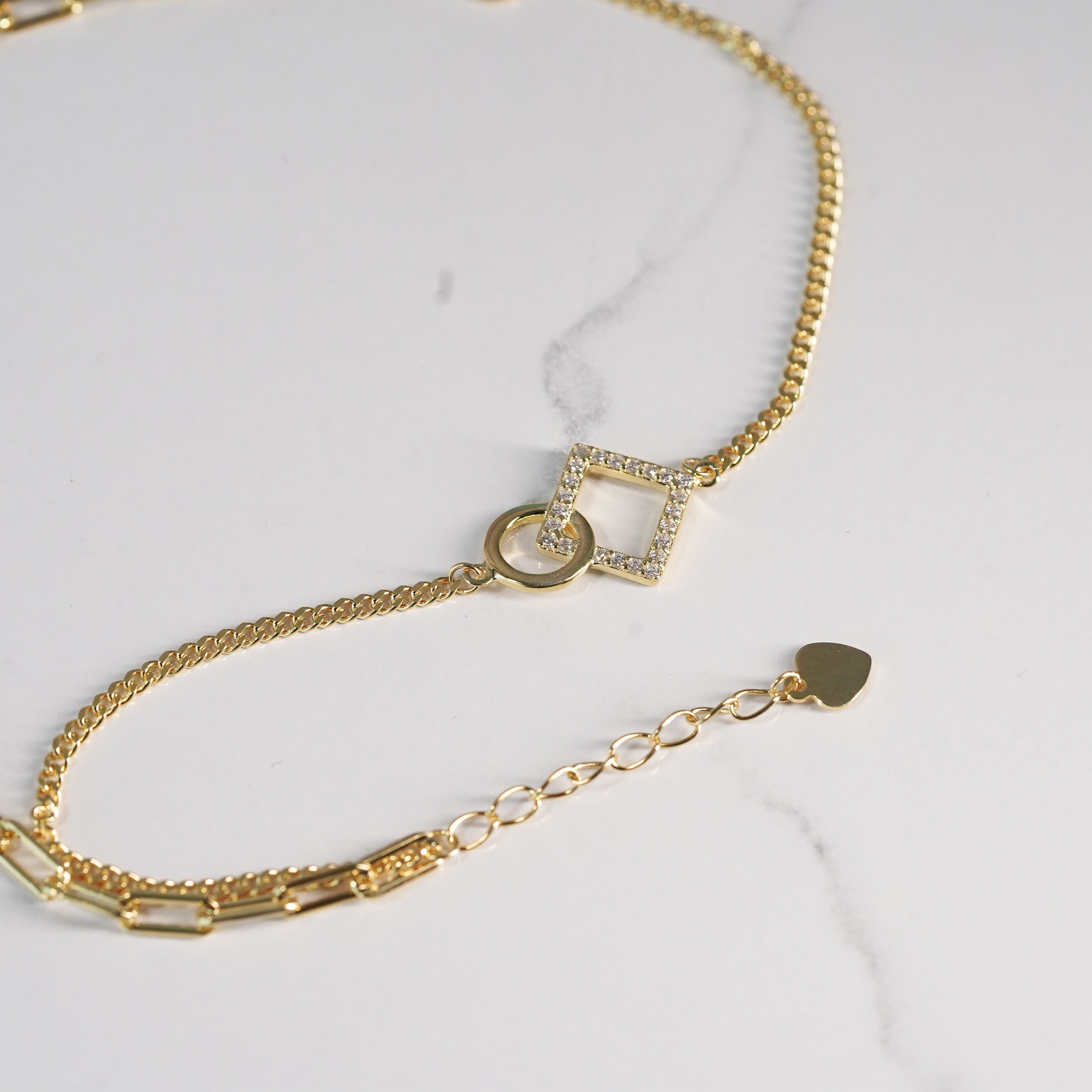 Minimal Geo Bar Chain Bracelet