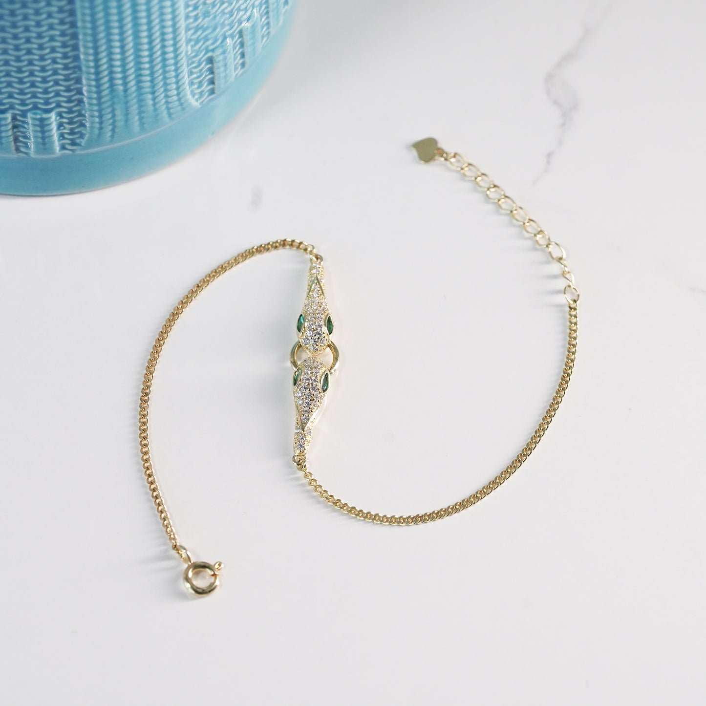 Gold Snake Charm Bracelet