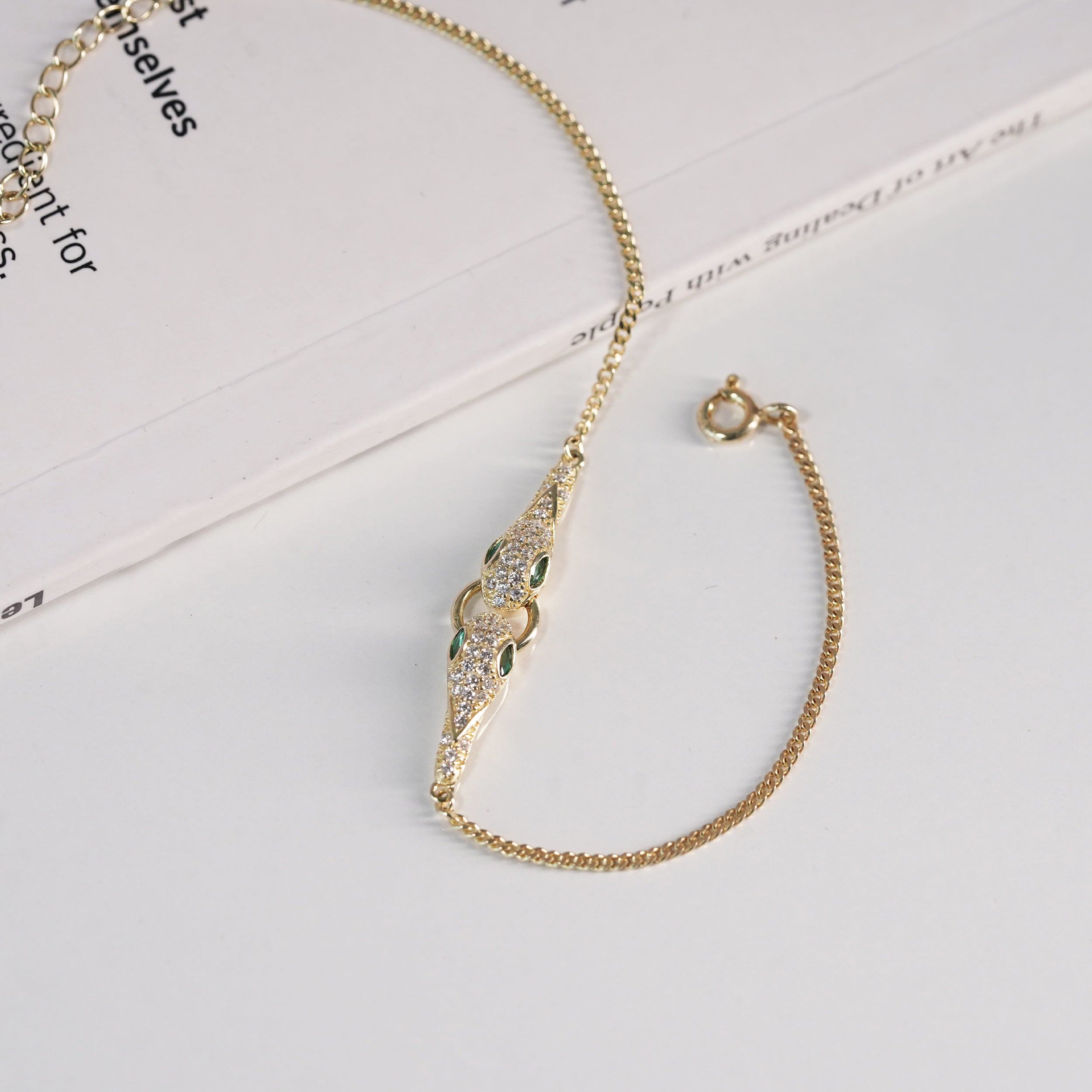 Gold Snake Charm Bracelet