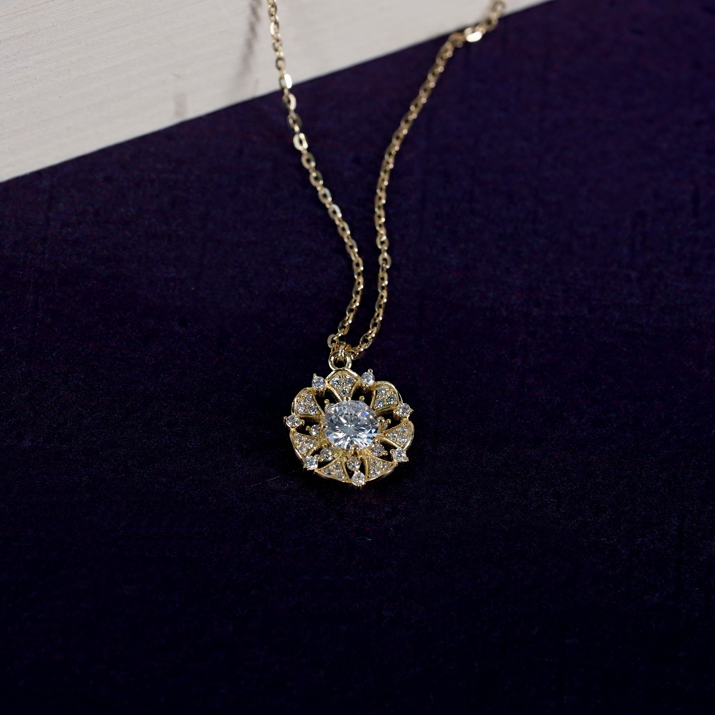 Floral Sparkle Necklace & Earrings