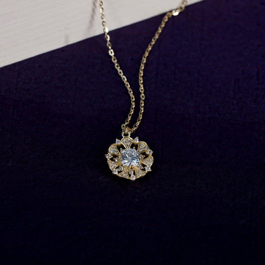 Floral Sparkle Necklace & Earrings