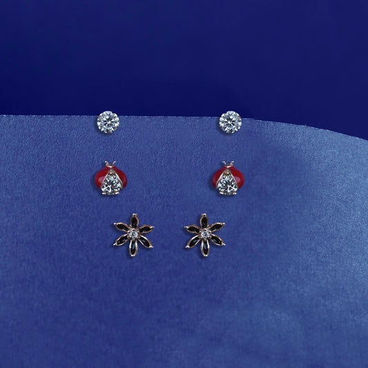 Classic & Cute Tiny Stud Trio