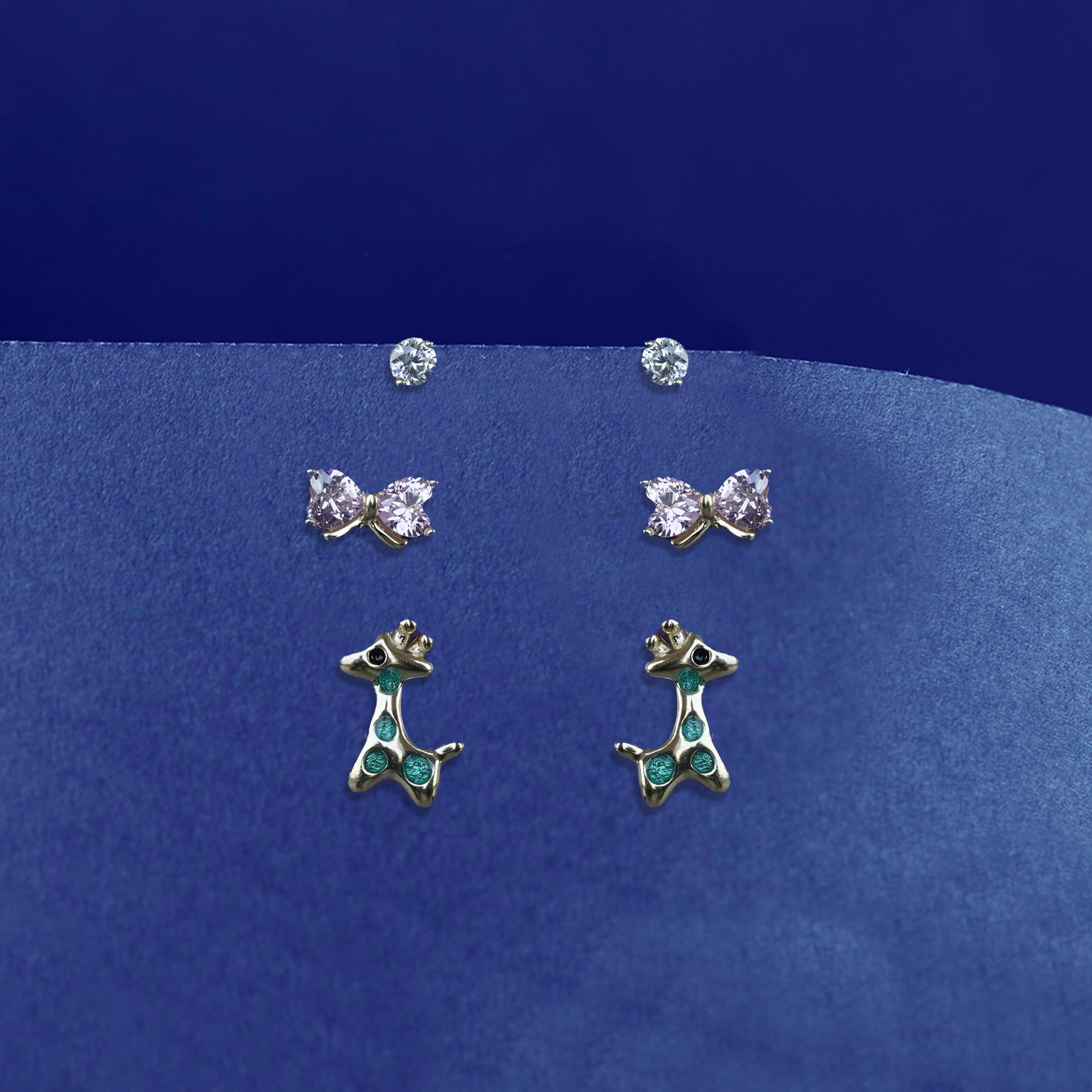 Tiny AD & Enamel Studs Set