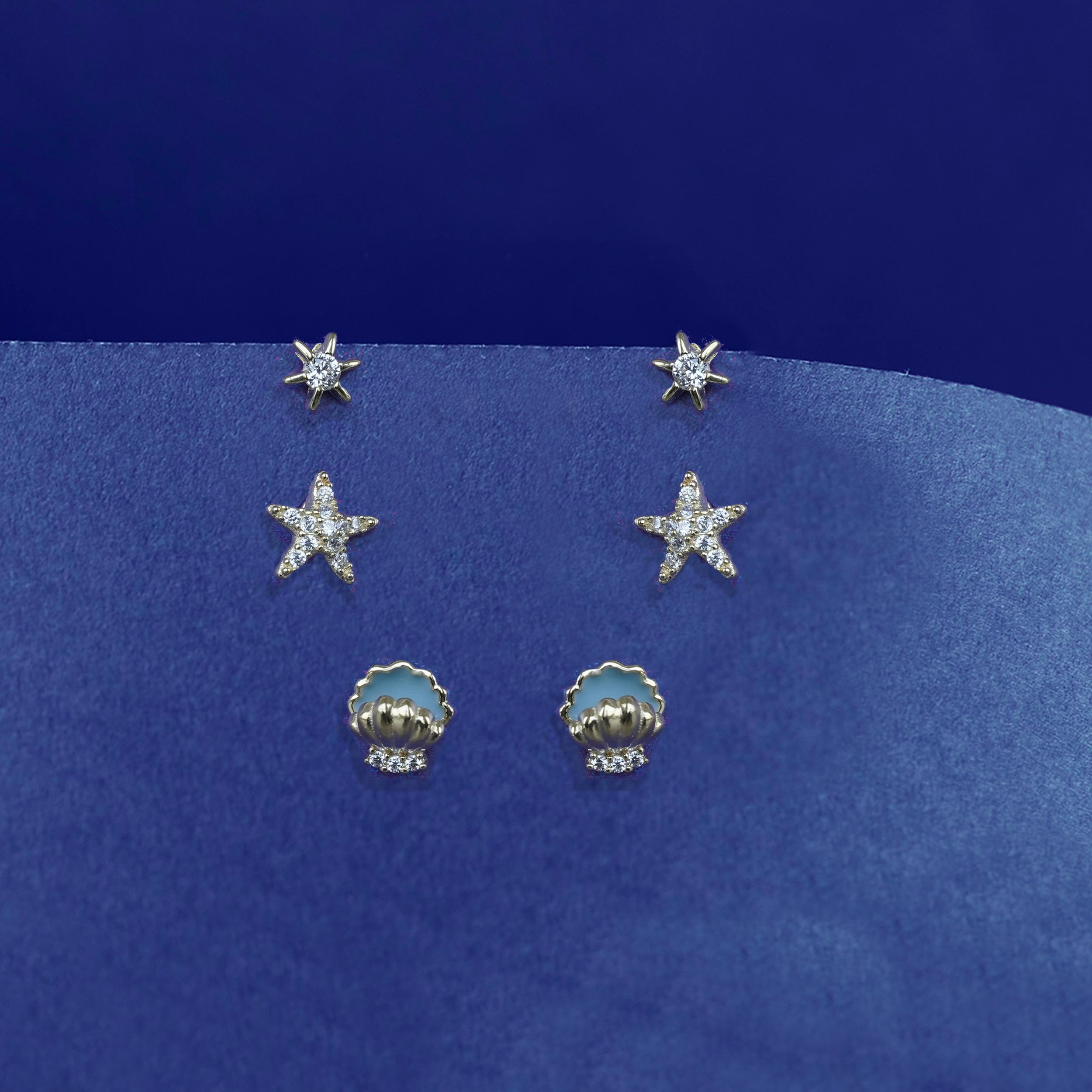 Star, Starfish & Shell Stud Set