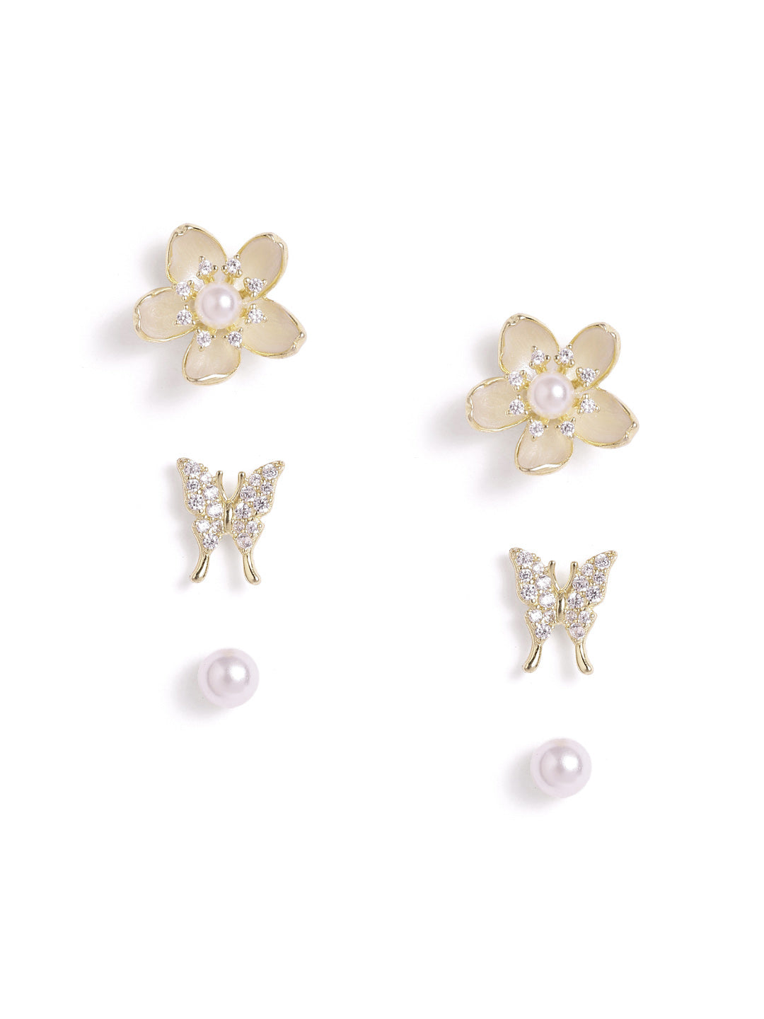 925 sterling silver set of 3 earrings