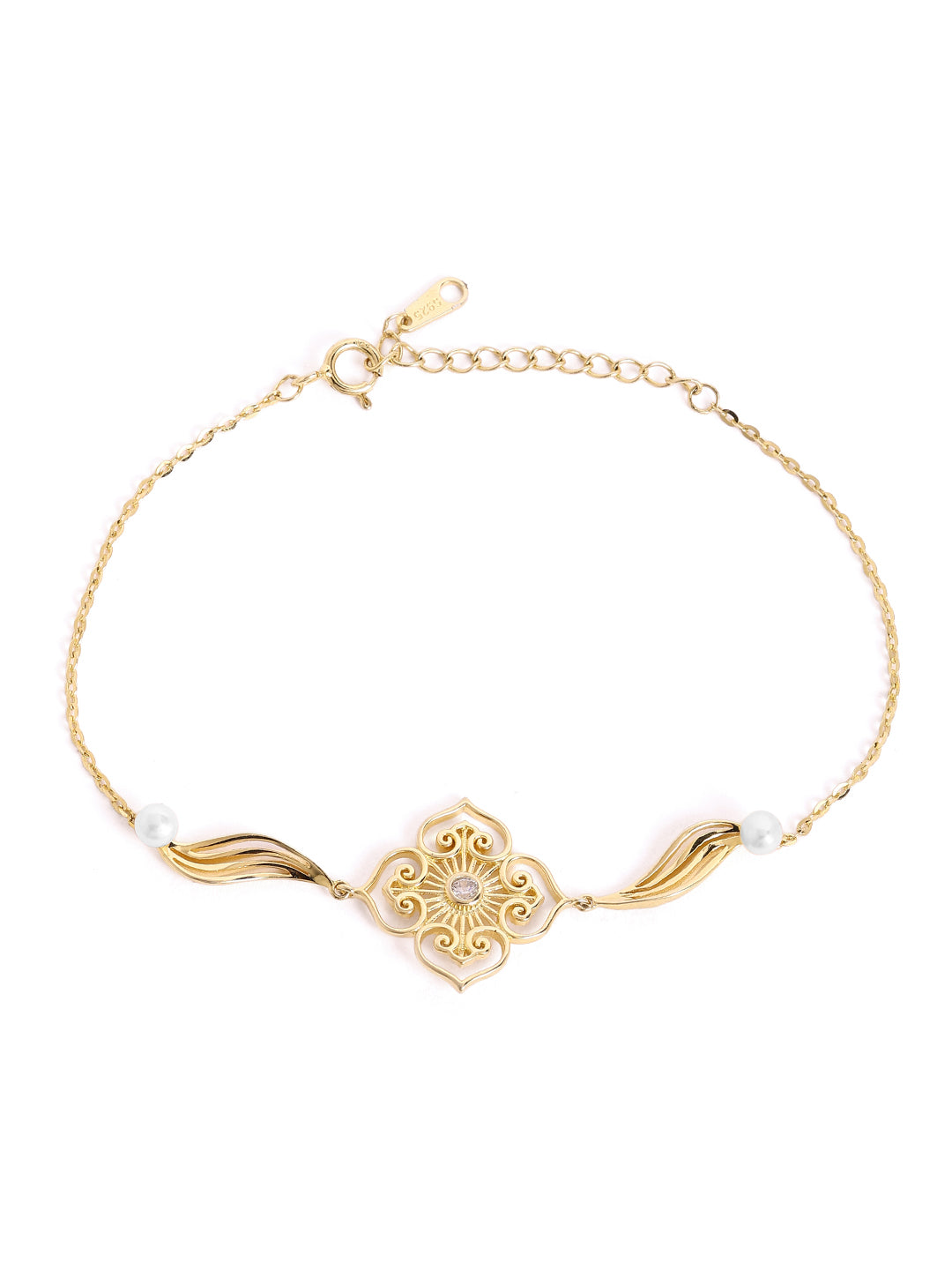 925 sterling silver gold finish bracelet 