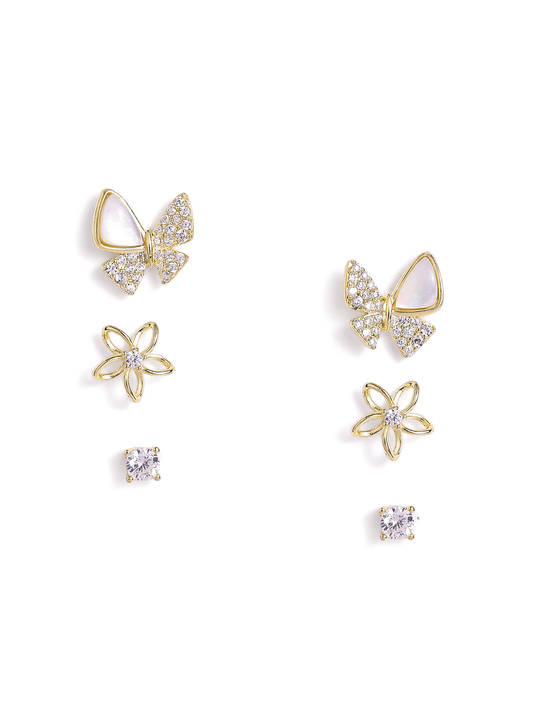 925 sterling silver set of 3 earrings