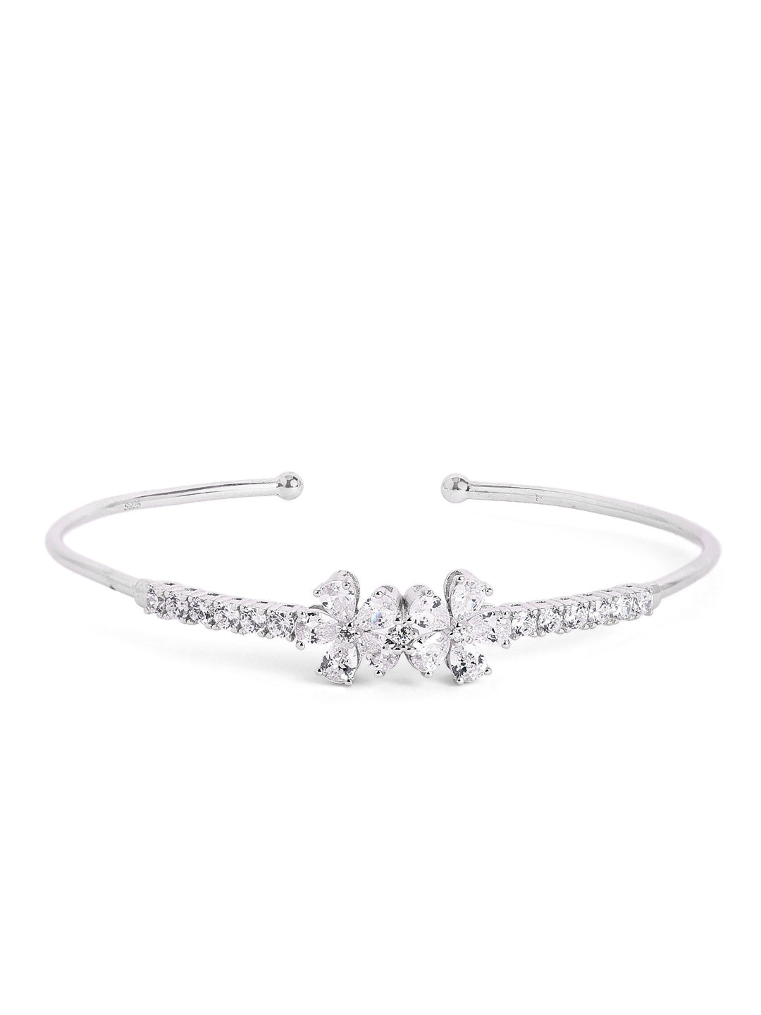 925 sterling silver floral radiance Cuff bracelet