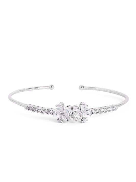 925 sterling silver floral radiance Cuff bracelet