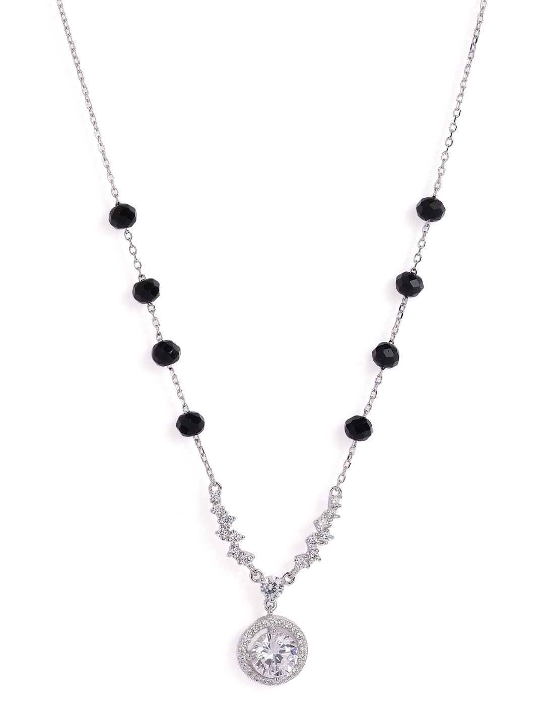 925 sterling silver mangalsutra with black beaded chain