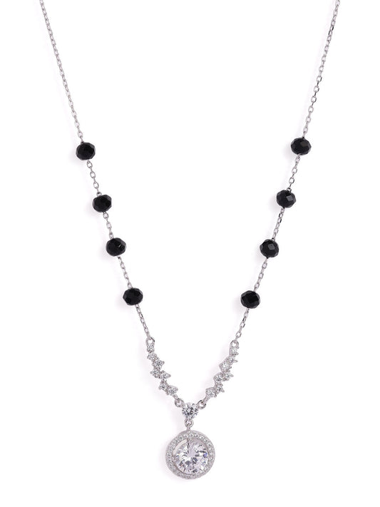 925 sterling silver mangalsutra with black beaded chain