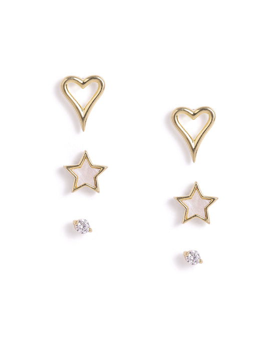 925 sterling silver set of 3 earrings
