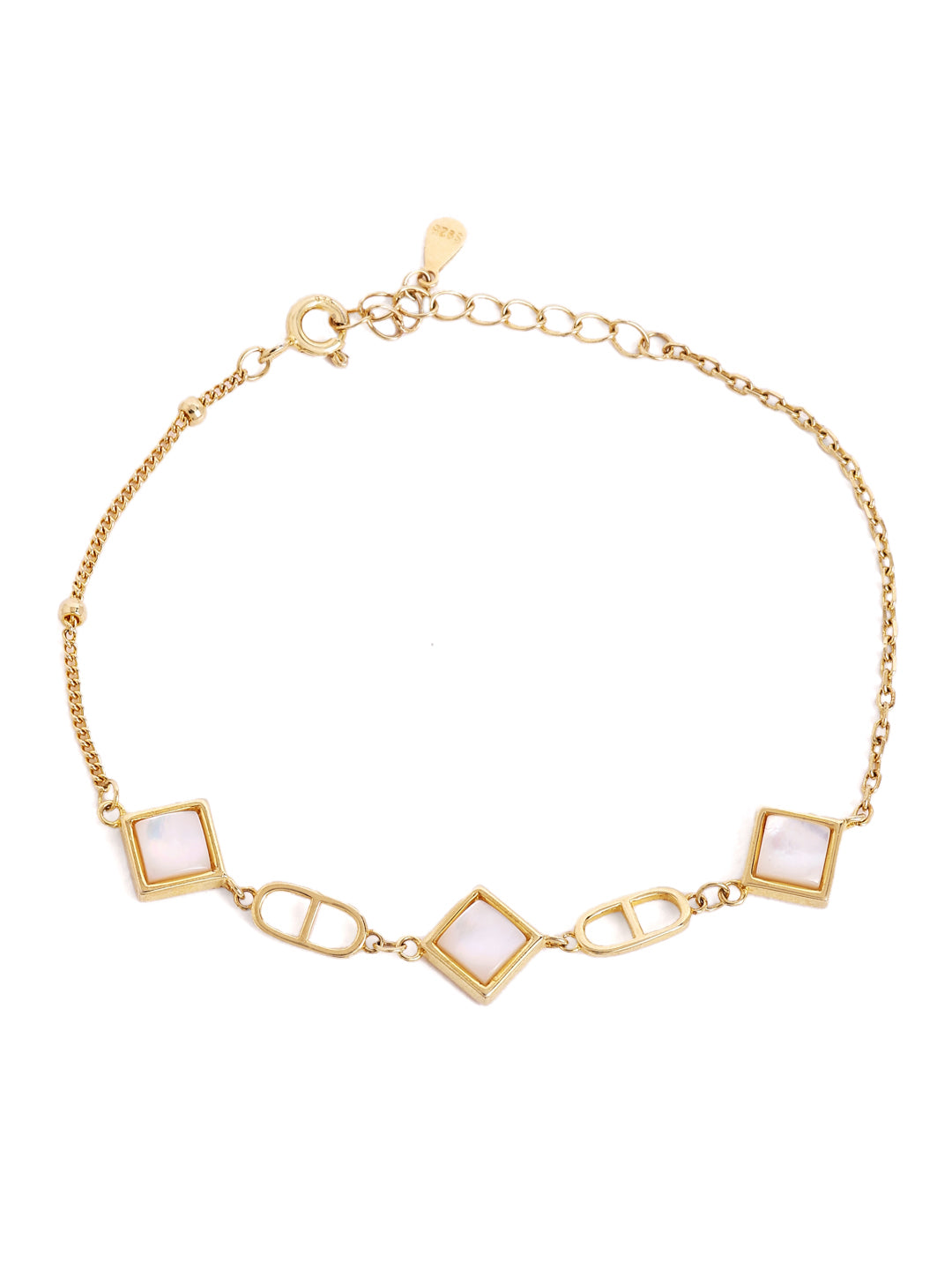 925 sterling silver gold finish bracelet 