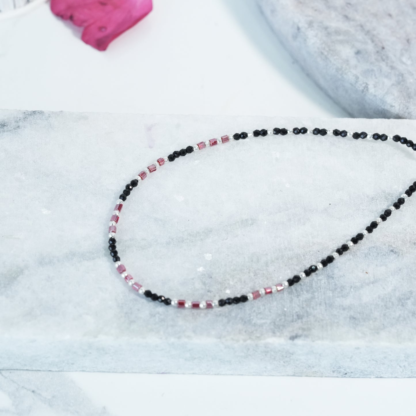 Modern Luxury Soft Pink Accent Beads Anklet